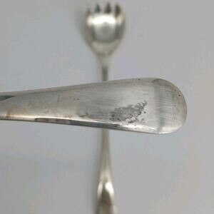 2X Set Masterpiece Japan Vintage Silver plated Salad Serving Fork And Spoon
